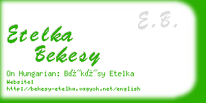 etelka bekesy business card